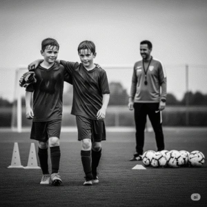 Teammates hugging after an intensive training